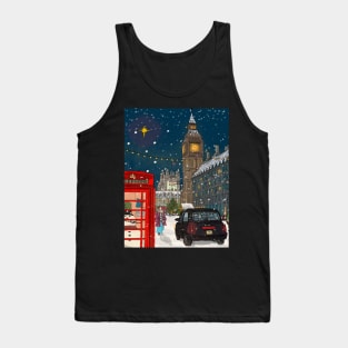 London Christmas Night Cityscape Art Tank Top